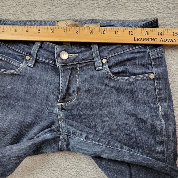 Paige Jeans Womens 27X30 Blue Straight Low Rise Dark Wash‎ Stretch Denim - Picture 3 of 14